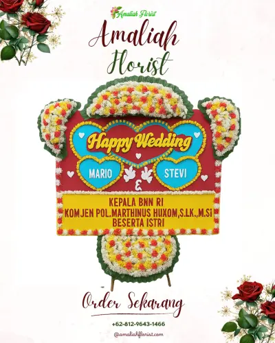 Karangan Papan Bunga Pernikahan di Cikawung